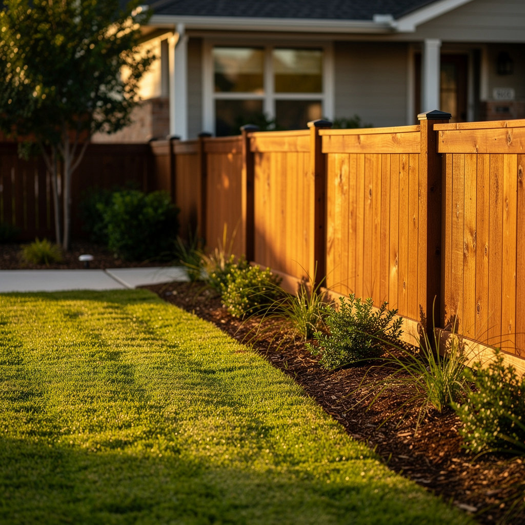 Legacy Home & Land Services LLC well-kept front yard and fence line in Hutto, Texas, showing lawn service and curb appeal results